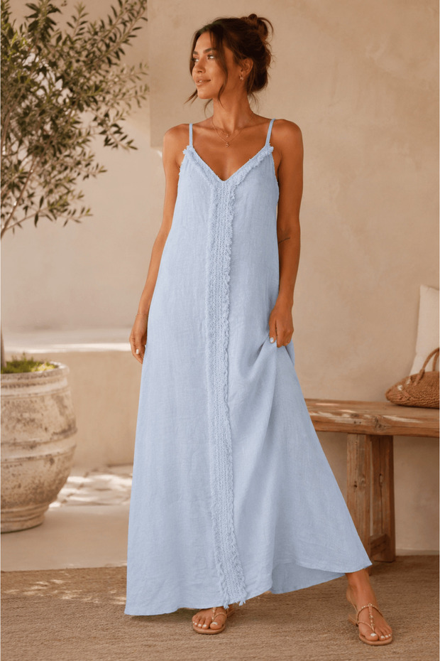 Italian Fringe Detailed Strap Dress