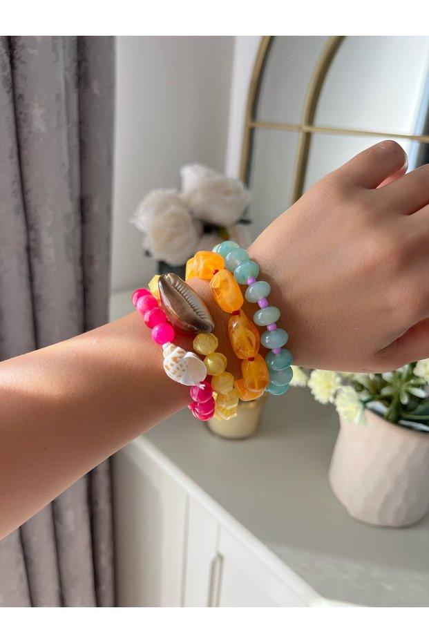 Colorful 4-Pack Bead Bracelets