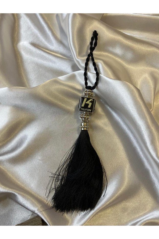 New Model Coupon Black Tassel Embellished Rearview Mirror Ornament - Car Mirror Ornament - Mirror Ornament, Dashboard