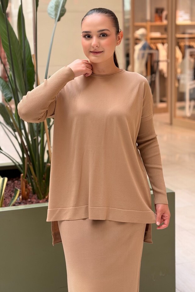 Crimped Sleeve Mercerized Tunic