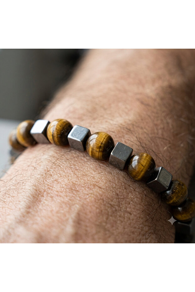 Tiger's Eye Natural Stone Men's Bracelet