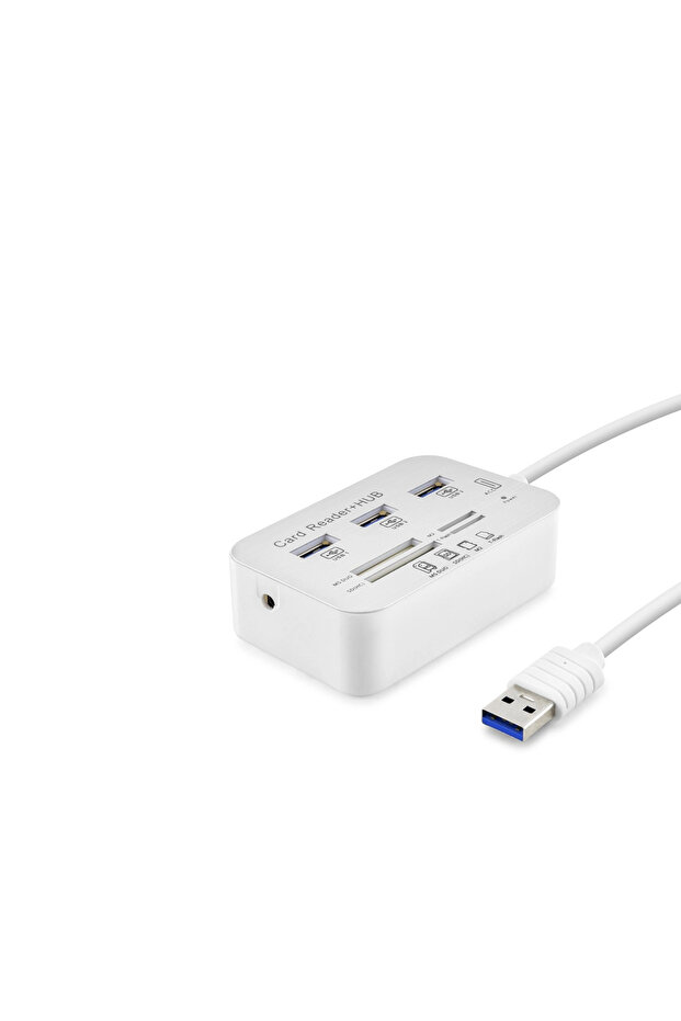 USB 3.0 Hub Card Reader 7 Ports 5 Gbps White Hdx7028