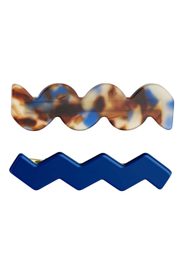 Hair Barrettes Duo - Double Hair Clips - 2 Pcs