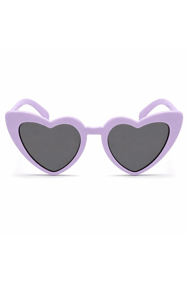 Purple Lilac Retro Heart Glasses – 80S 90S Style Party Glasses