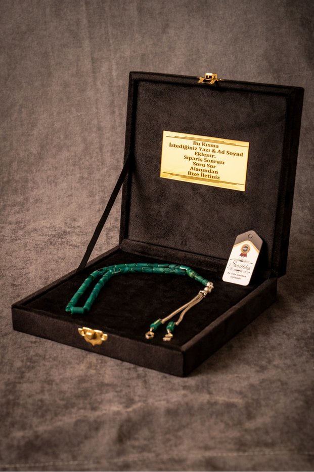 Cut Amber Prayer Beads with Special Box and Letter Tassel
