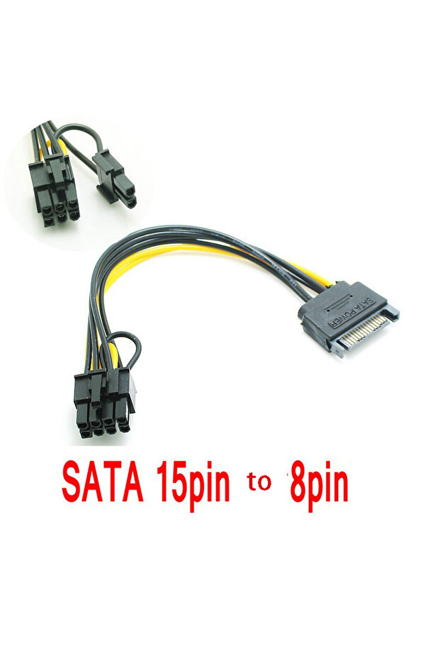 SATA 15PIN to 8Pin 6+2 Cable Splitter Graphics Card Power Line Video Card Converter Wire Adapter GPU