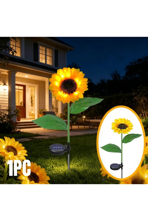 Single flower Solar Garden Lights Outdoor Sunflowers Garden Decor Lawn Lamp Waterproof Outdoor Decor