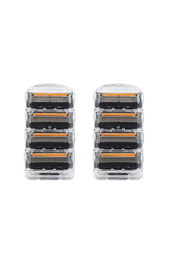 0holder 8blades 5-Layer Replaceable Safety Blades, Men's Manual Razor, Stainless Steel Blades, Suita