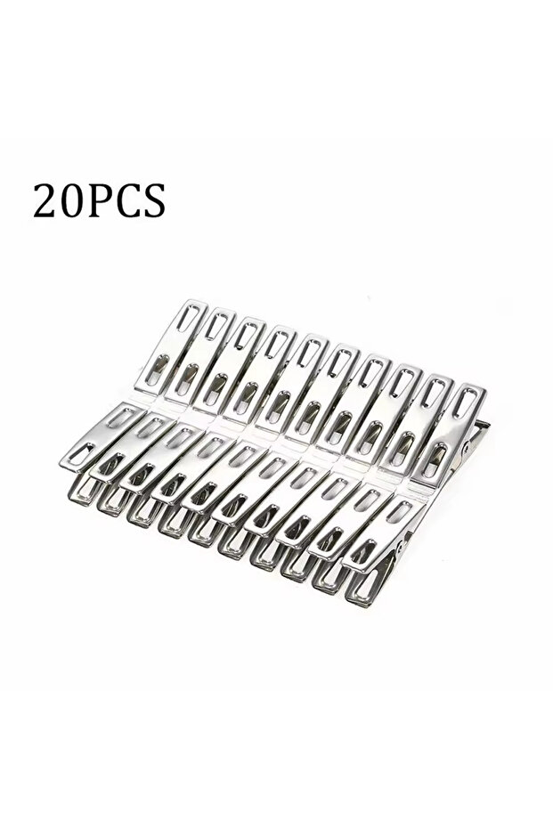 20PCS 20pcs Stainless Steel Clothespins, Kitchen Sealing Clips, Durable Metal Windproof Clips For Cl