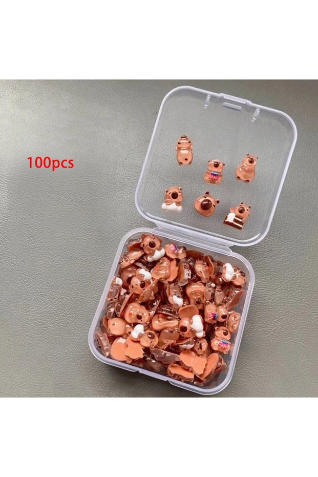 100pcs 100pcs Mini Capybara Animal Figurines Fairy Garden Home Desk Ornament Miniatures Micro Landsc