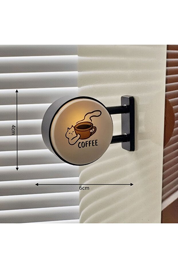 Coffee cat Coffee Corner Creative Atmosphere Light Sign Fridge Magnet Magnetic Home Miniature Pegboa