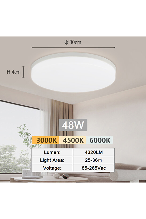 Cold White RO-48W Ultra-thin 18-48W LED Ceiling Lamp Bedroom Light Lustre LED Lights For Room Ceilin