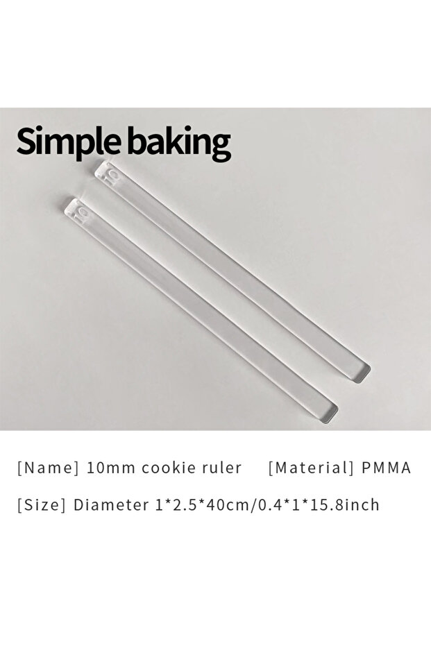 10mm pair 2Pcs Acrylic Thickness Ruler 2-10mm,Rolling Pin Guide for Cookie Fondant Maamoul,DIY Polym