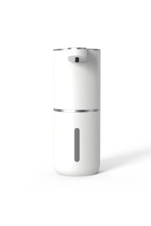 White HTMCK Contactless Sensor Foam Soap Dispenser, Wall Mount Vertical Rechargeable Hand Sanitizer