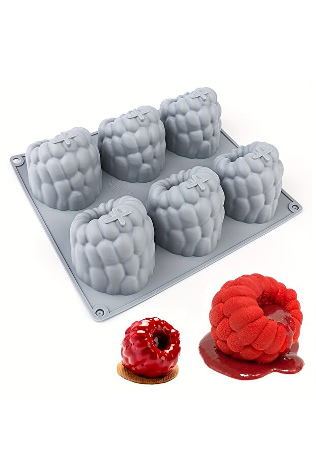 Smt-713 1 Large Raspberry Mousse Cake Mold Silicone Mold Baking 3D Raspberry Pudding Cake Silicone M
