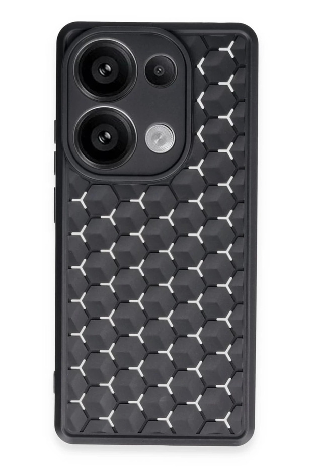 Xiaomi Redmi Note 13 Pro 5g Compatible Case Honeycomb Silicone Cover - Black