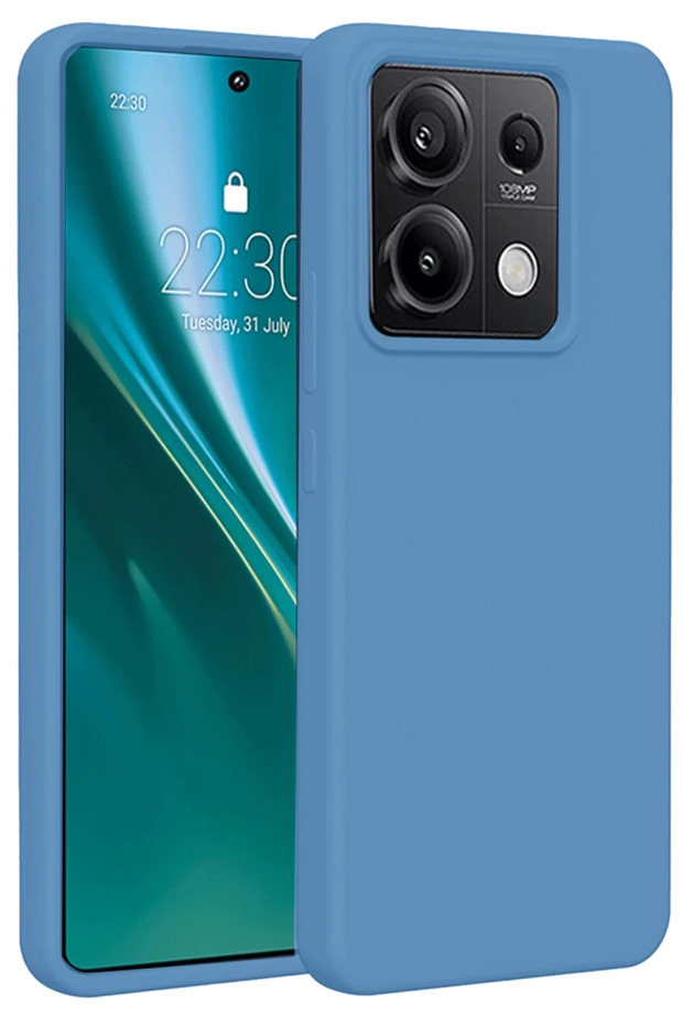 حافظة متوافقة مع هاتف Xiaomi Redmi Note 13 Pro 5G من السيليكون الأول - أزرق