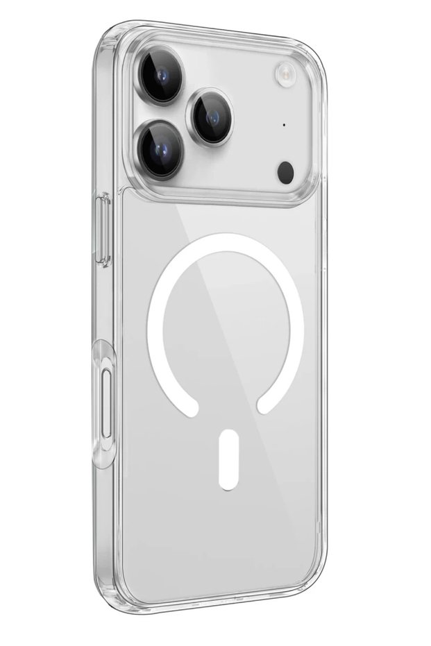 غطاء متوافق مع هاتف Apple iPhone 17 Pro من نوع PC Real Magsafe - شفاف