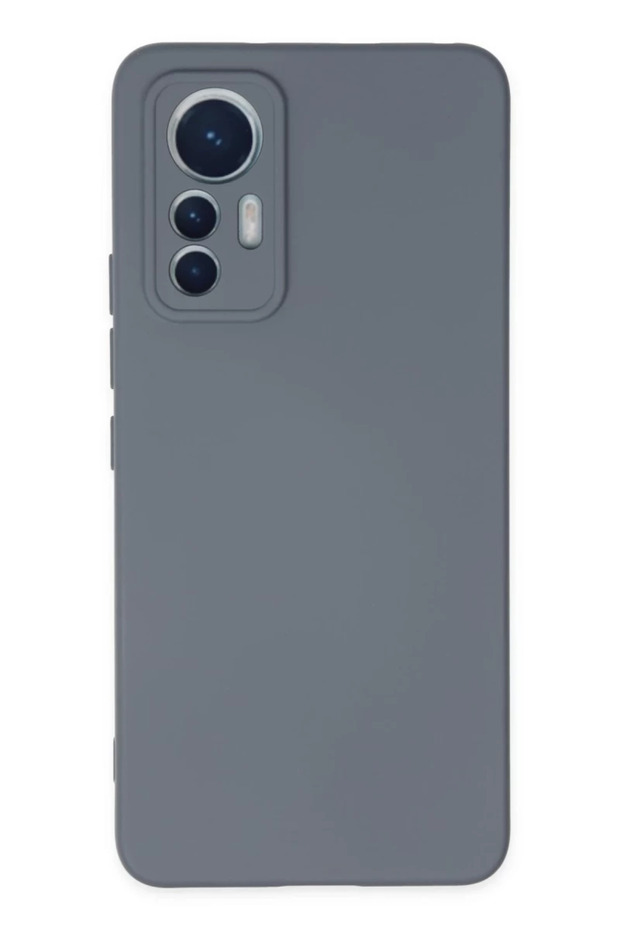 حافظة متوافقة مع هاتف Xiaomi Mi 12 Lite مصنوعة من السيليكون المخملي الداخلي - رمادي