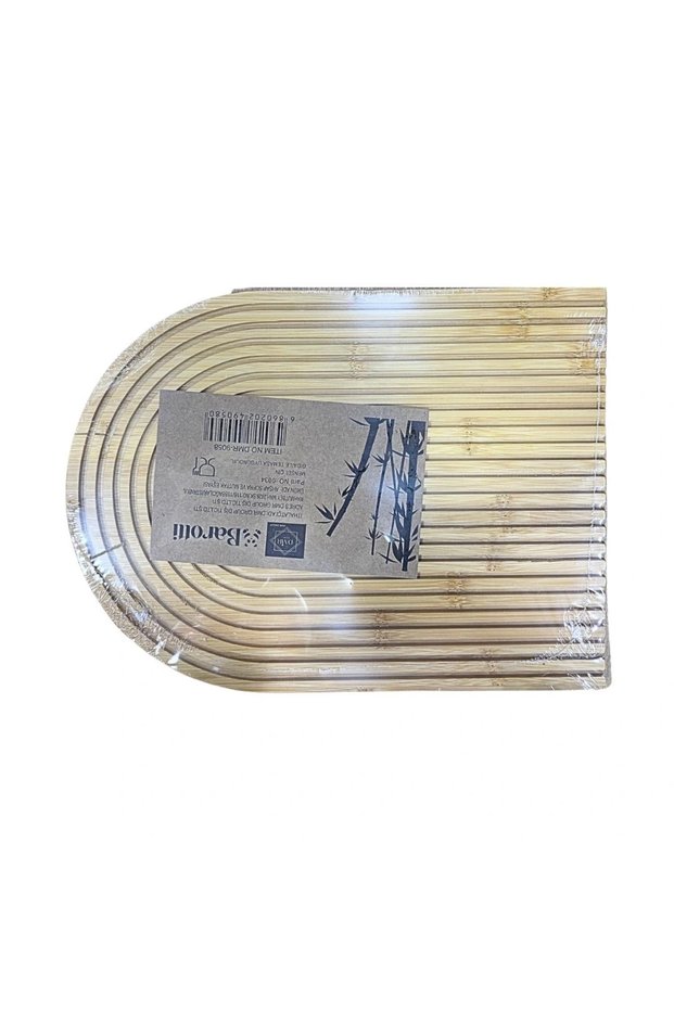 Bamboo Oval Striped Presentation Tray