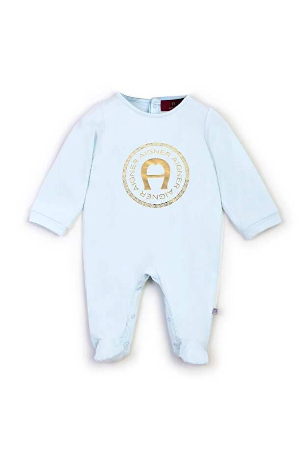 Blue Romper Newborn, 93% Cotton 7% Elastane, Soft and Flexible for Babies - 9 Months