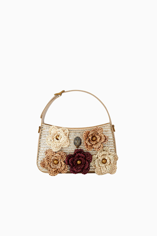 Mini Bond Flower Handbag, Jute & Polyester Stylish Design