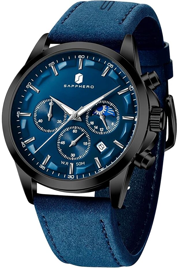 Men's Quartz Watch: Stylish Designer Model with Striking Design, Featuring Date Display Chron
