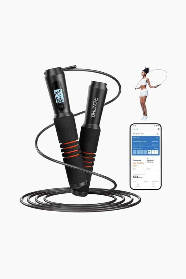 Smart Jump Rope, Lcd Display, Adjustable, Wireless Counter