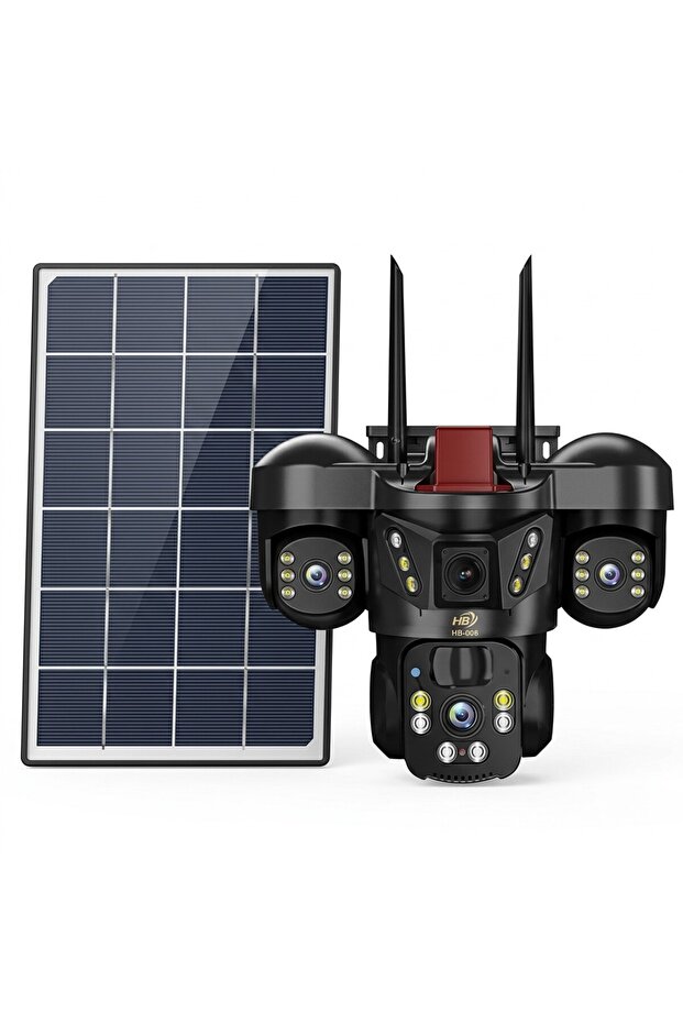 كاميرا مراقبة ذكية بالطاقة الشمسية HB-261 بدقة 4K | 3 عدسات متحركة تعمل بالشريحة 5G/4G