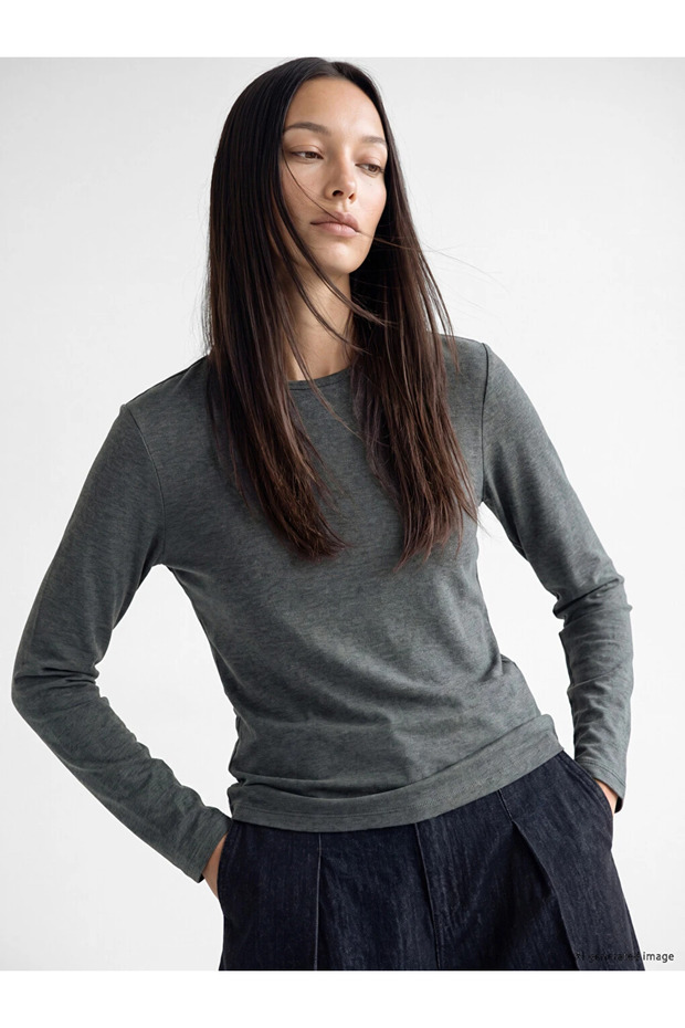 Anthracite Crew Neck Women's Bodysuit