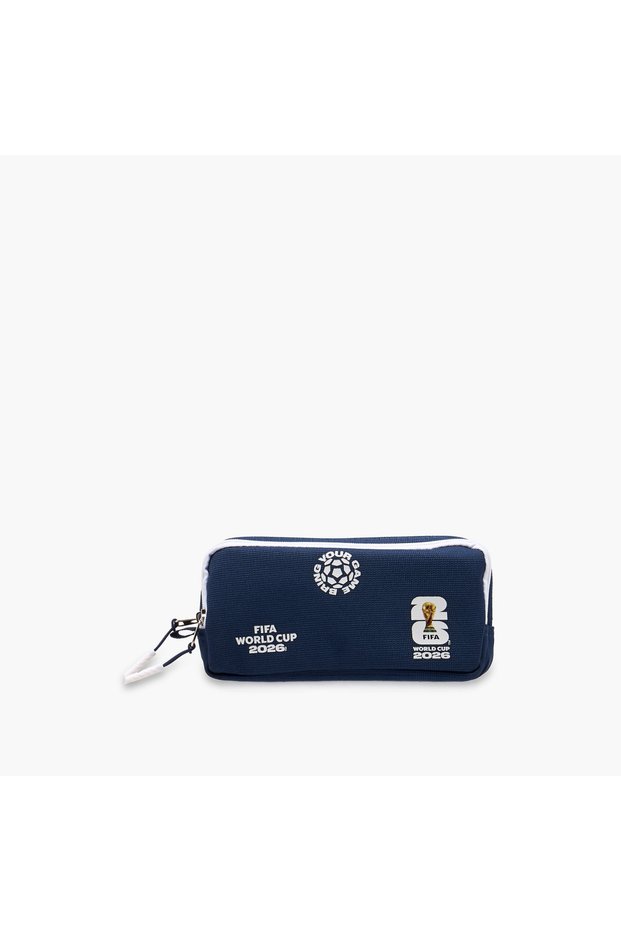 Printed Pencil Case with 2 Compartments - Polyester