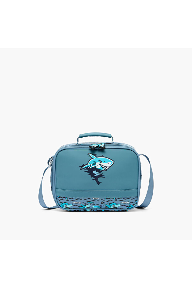 Shark Print Lunch Bag for Boys 5-8 Years with Insulation