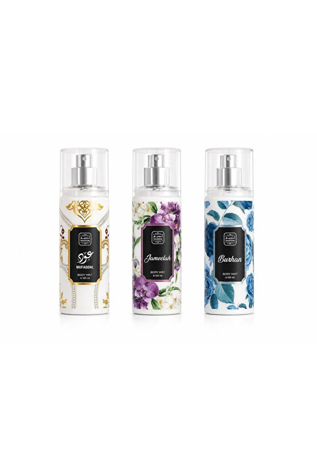 Body Mist Combo Pack – Burhan, Jameelah & Oud Mufaddal Body Mist Set | 3 x 100 ML