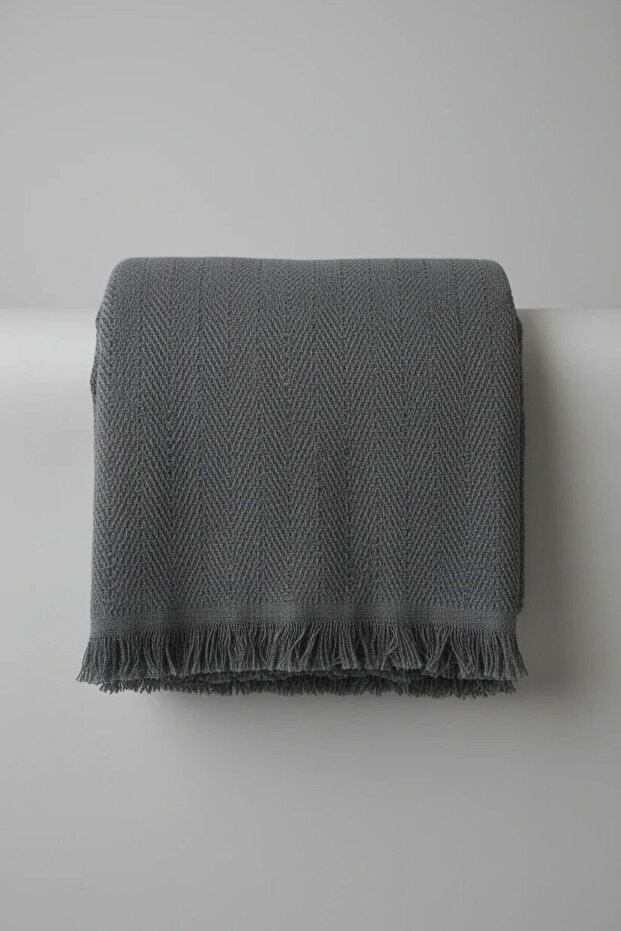 Tv Shawl & Sofa Cover | Tasseled Cotton Coverlet (170X200Cm) - 8 Colors