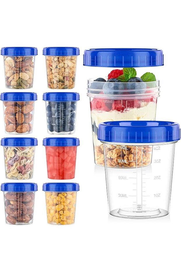 10 Pack 4oz Salad Dressing Container, Small Condiment Containers with Screw Lids, Reusable Pl