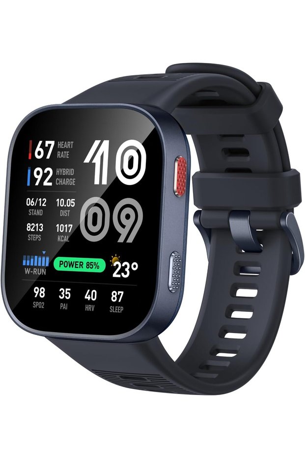 Bip Max 50mm Smartwatch, 2.07" AMOLED Display, 20 Days of Battery, GPS, 4GB Storage, Offline Maps, Fitness Tracker, Hybrid Training, 150+ Sports, HYROX Mode, 5 ATM for Android & iPhone, Blue