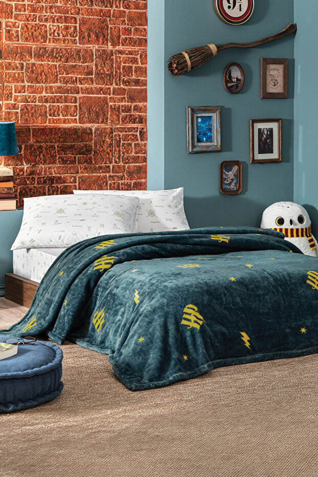 Harry Potter Lightning Single Wellsoft Blanket - Petrol