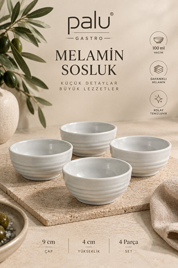 Melamine Sauce Bowl Set of 4 - 9 cm Unbreakable Sauce Bowl and Jam Bowl