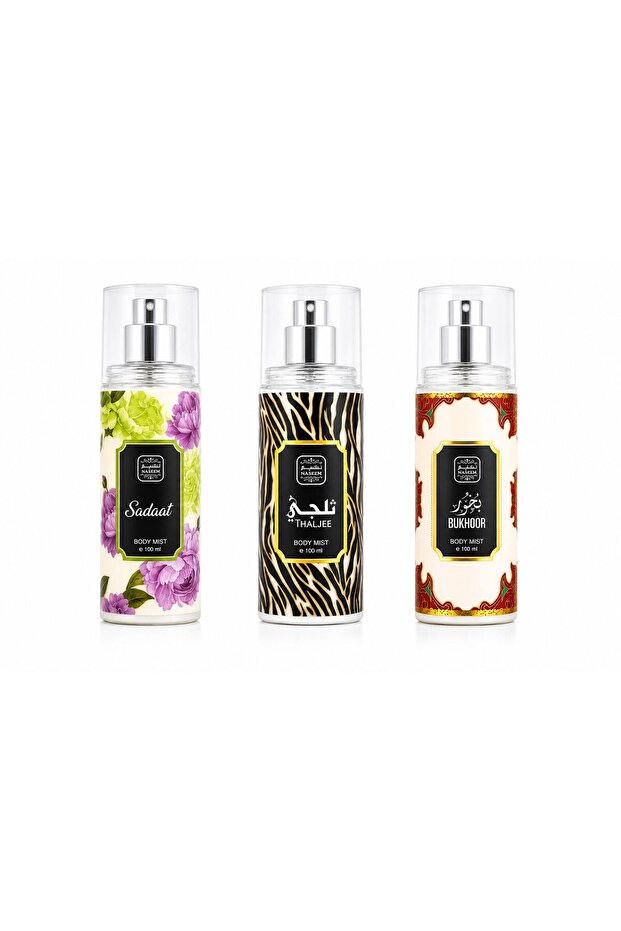 Body Mist Combo Pack – Bukhoor, Thaljee & Sadaat Body Mist Set | 3 x 100 ML