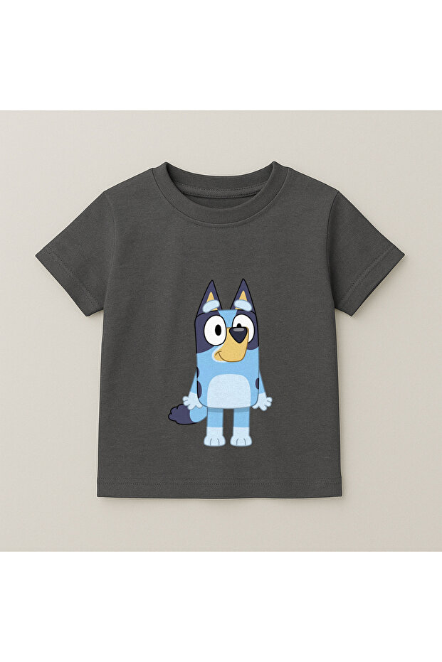 Bluey Printed Children's T-Shirt 100% Cotton Smoked