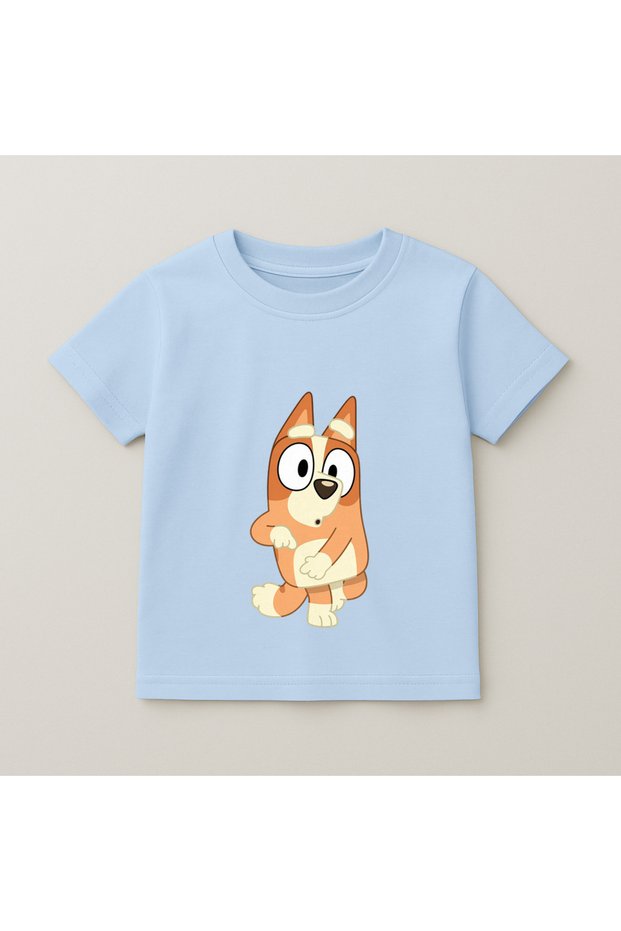 Bluey Bingo Printed Children's T-Shirt 100% Cotton Baby Blue