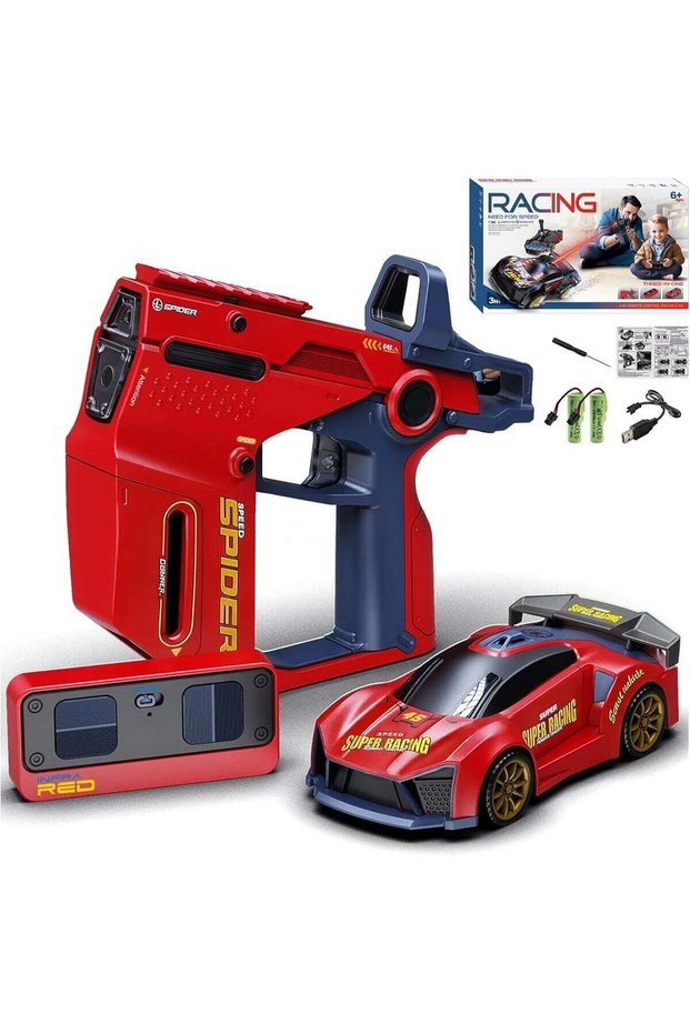 Racing Red 3-in-1 RC Car for Kids Ages 6+ - RC Drift Car Remote Control Racing Car with Infrared Shooting Gun, Flip Stunt & Battle Mode | 2.4GHz Rechargeable Toy Car, 2-Player Racing Game Set