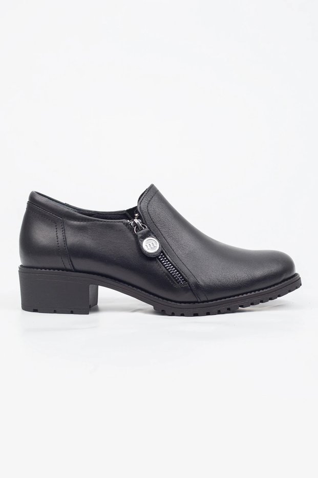 Mammamia Genuine Leather Casual Shoes with Side Zipper
