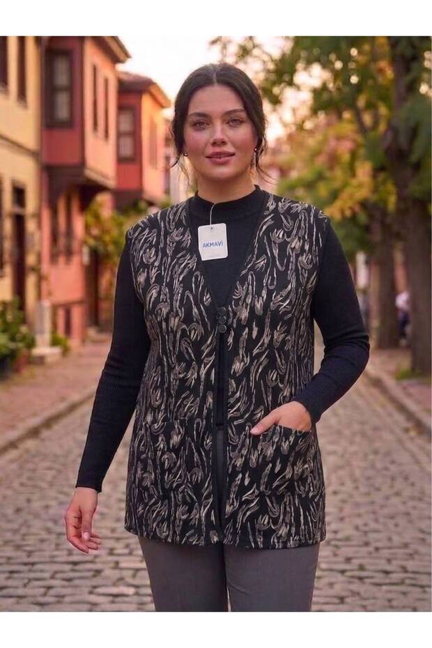 Women's Plus Size Pattern Embroidered Combed Cotton Vest