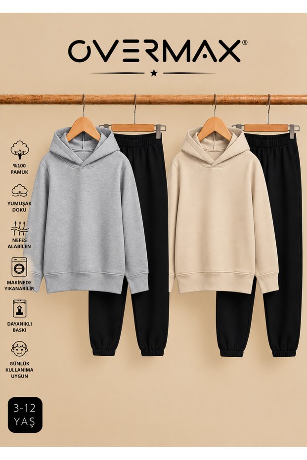 2-Piece Children's Hooded Tracksuit Set – Sweatshirt & Sweatpants – Ages 3-12