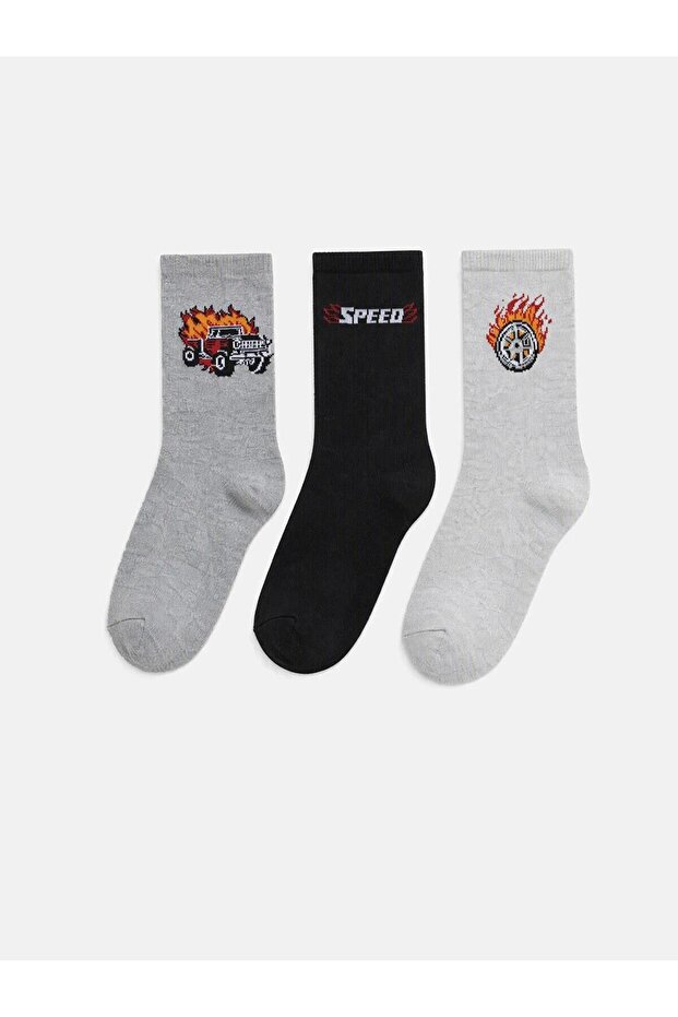 Patterned Boys' Socks 3-Pack (W6)