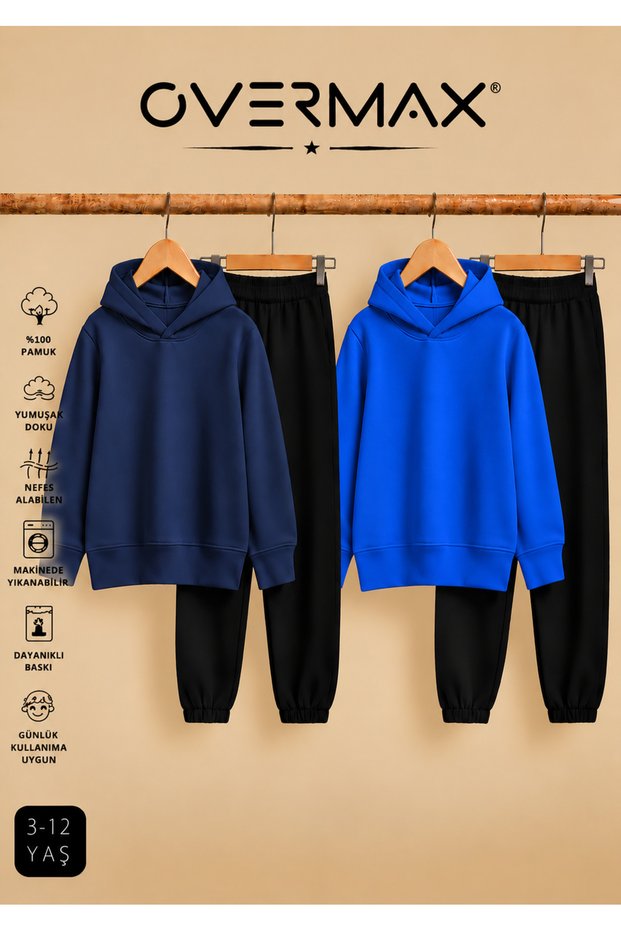 2-Piece Children's Hooded Tracksuit Set – Sweatshirt & Sweatpants – Ages 3-12