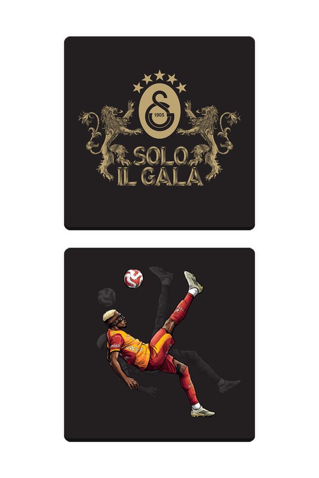 Victor Osimhen Solo Il Gala Wooden Coasters (Set of 2) - Licensed Original