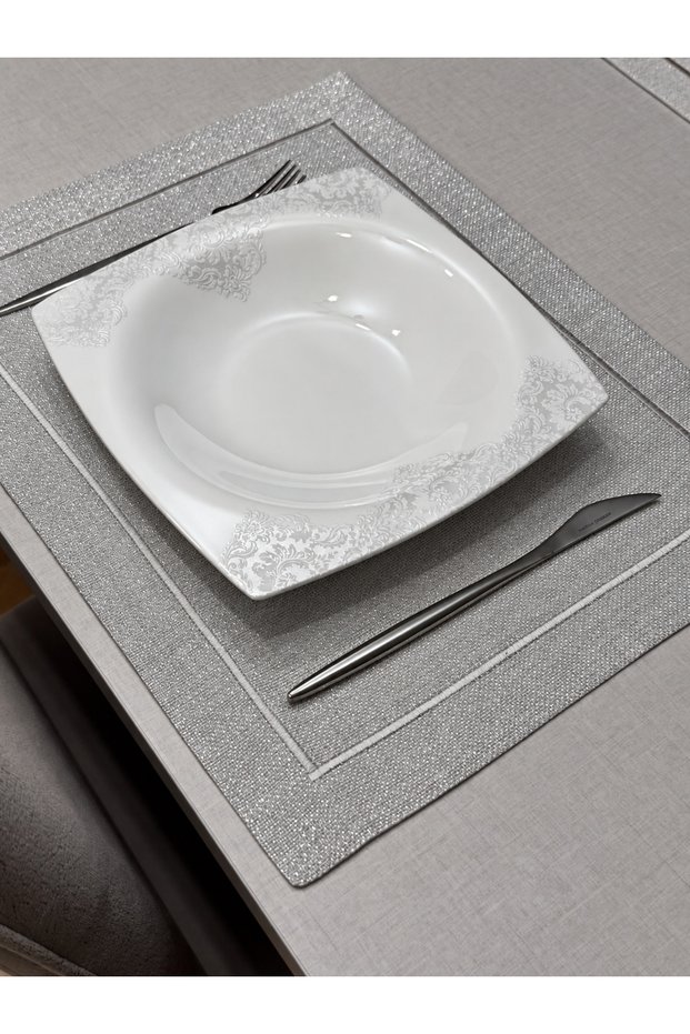 Dowry Silver Glitter Fabric with Piko Detail, American Style 35 X 45cm - 6 Pieces