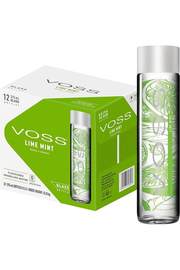 Sparkling Water with Lime Mint Flavor - 375ml Glass Bottle x 12